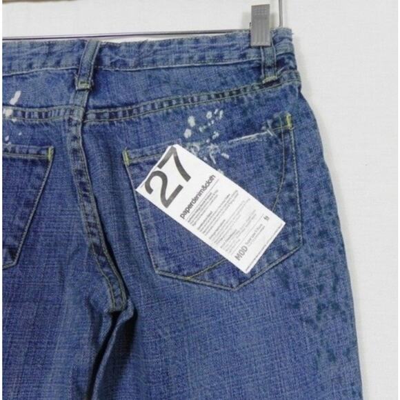 Paper Denim & Cloth New Ripper Super Low Flare Jeans Paint Splatter 27 - Picture 6 of 8